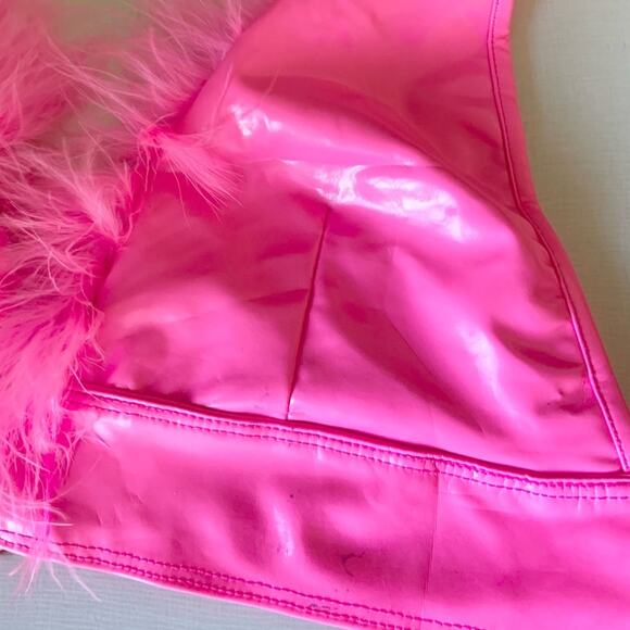 Pink Bunny Rabbit Costume Feathers Halloween Outfit Size M/L NWT Flaw - Picture 7 of 16